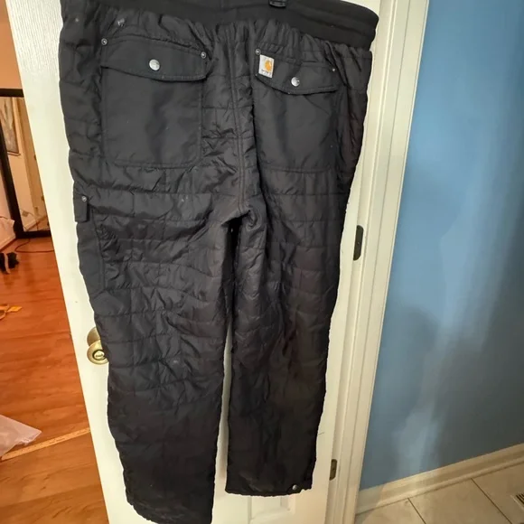 carhartt pants Women’s Unisex Xxl 20 Super Duty Quilted Double Knee Winter black - Picture 3 of 7